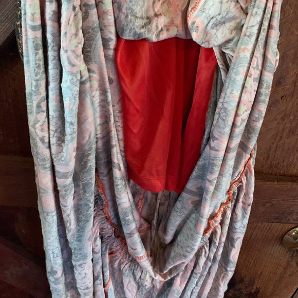 Orange Strapless Bandeau Maxi Psychedlic Paisley - Picture 5 of 5